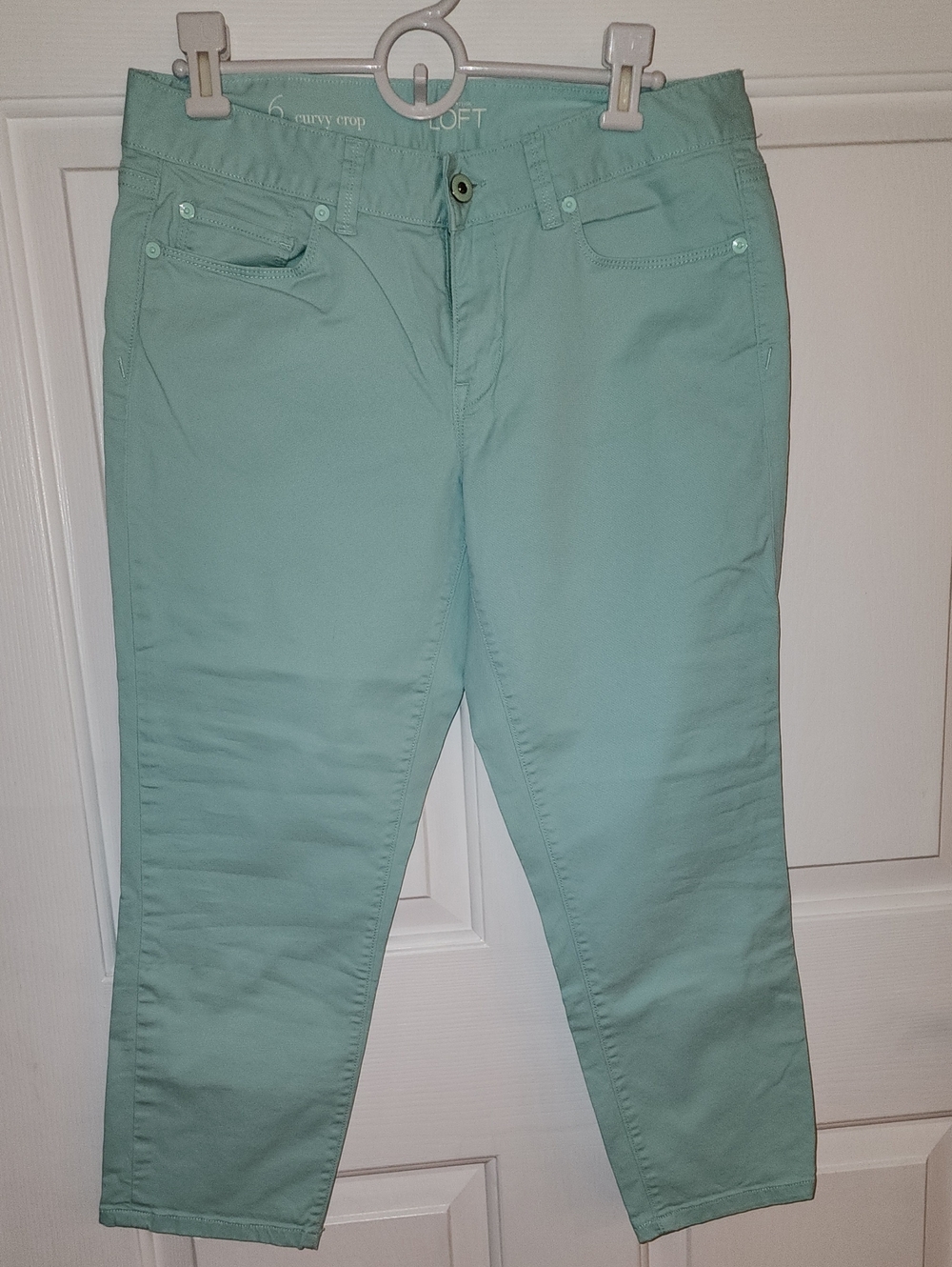 LOFT Mint Green Ankle Cropped Jeans for Women